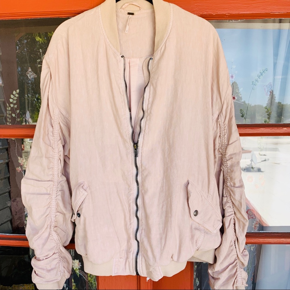 Free People cinched sleeve jacket